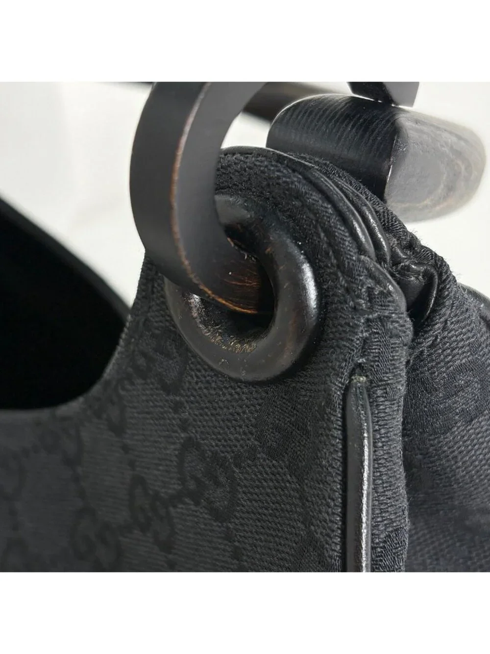 Gucci Shoulder Bag GG Pattern Canvas Black
